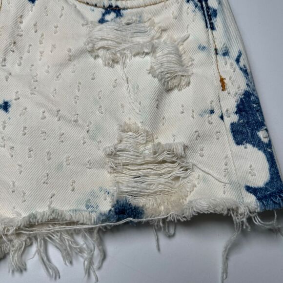 The Kooples Womens Distressed Bleached Denim Shorts Size 1 Grunge Butterfly - Picture 4 of 16